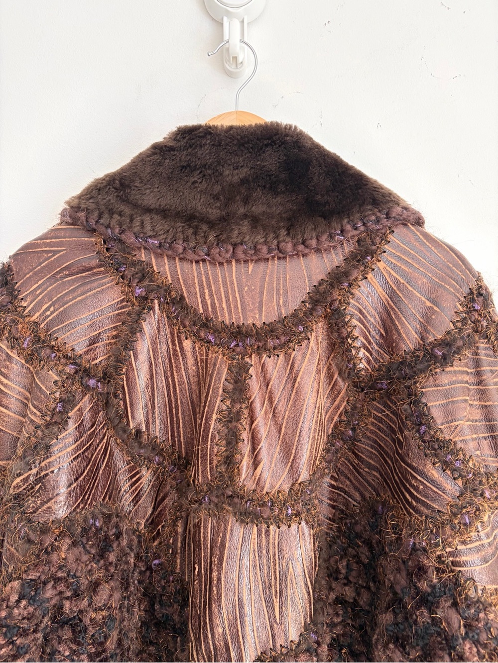 Art To Wear Patchwork Jacket Faux Fur Whimsigoth Dark Fairycore L - Picture 4 of 10